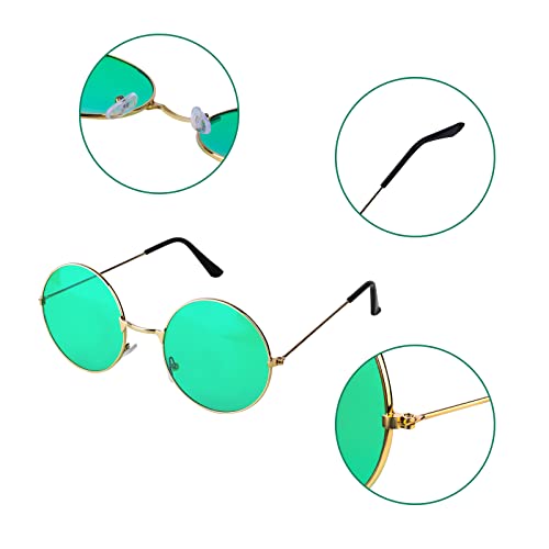 KINBOM 4 Paia Occhiali da Sole Hippie, Rotondi