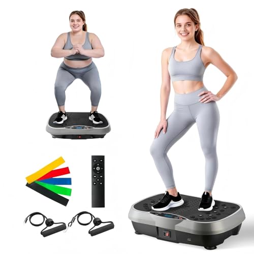 ALSO GO Vibration Plate Exercise Machine with Resistance Bands
