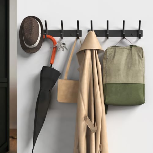 Image of VAEHOLD Wall Hooks, Heavy Duty Aluminum Towel Hooks for Hanging Coat, Hat, Key, Clothes, Closet Hook Wall Mount for Kitchen, Bathroom, Office ( inchC inch Shape Coat 4 Hooks 1 Pack)