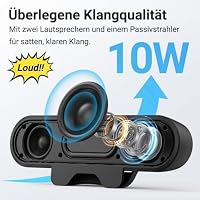 Inwa 10W PC Lautsprecher, USB A/C Monitor Speaker mit Klemme, Plug-and-Play – Ansicht 5