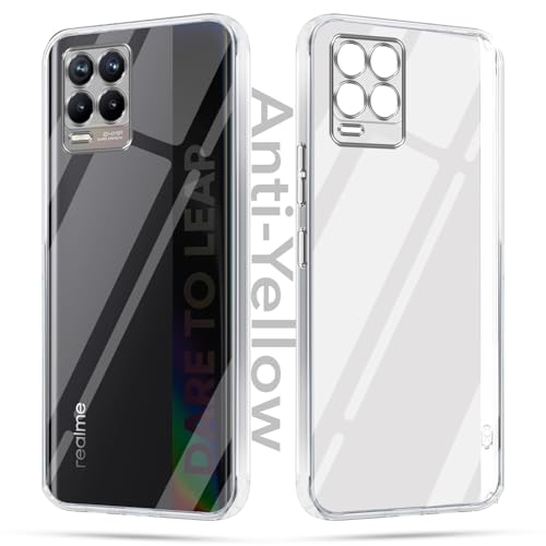 Image of Jkobi Lifetime Anti-Yellow Clear Back Cover Case for Realme 8 | Realme 8 Pro (Sleek Hard Crystal | Shockproof and Camera Protection)