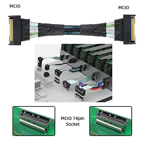 Cable extensor SFF-8654 Slimline SAS 8i PCI-E 5.0 Mini Cool Edge IO de 74 pines 3
