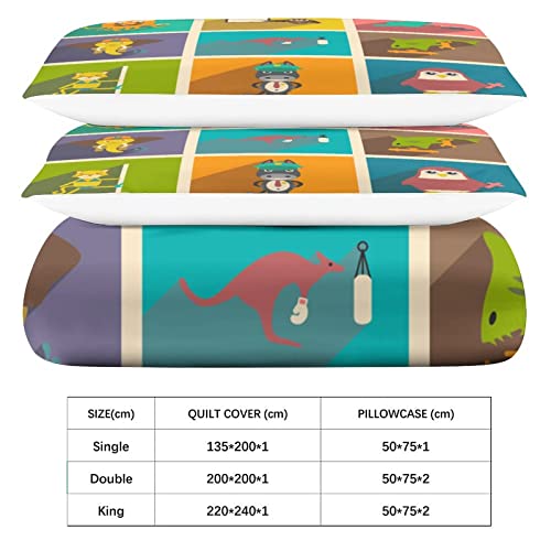 Housse de couette confort microfibre parure de lit souple double 200x200
