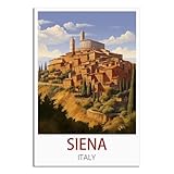 Siena Italien, Vintage-Reiseposter, 20 x 30 cm, 