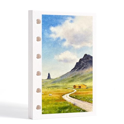 Fuumuui Travel Watercolor Medium Paper Refill - 20 Sheets 140 LB (300 GSM) Cold Pressed, Acid-Free Cotton Paper for Painting, Drawing, Art Journaling,