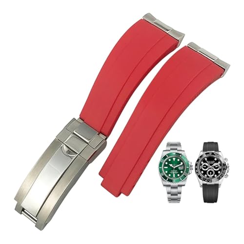 Bracelet montre caoutchouc grain de tête acier 20mm Submariner