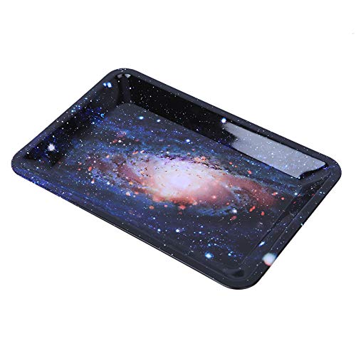 Oumefar Bandeja de hojalata creativa para enrollar cigarrillos, placa de almacenamiento de humo, bandeja de rodillo para fumar para hombre, padre, oficina, almacenamiento en la habitación, 18 x 12,5 c