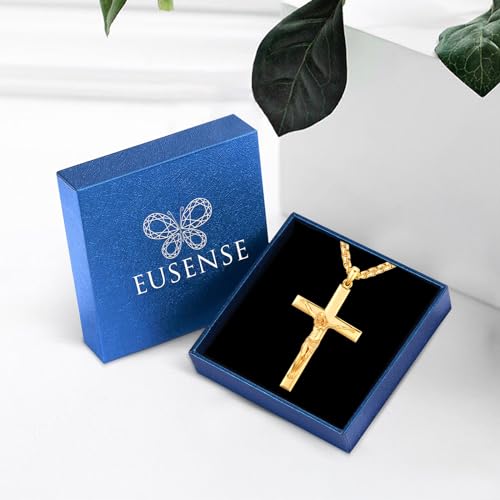 Eusense Cross Necklace for Women Men Crucifix Pendant Sterling Silver 925 Cruz De Caravaca Cross Jesus Crucifix Jewelry4