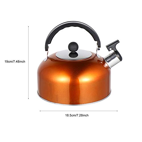 Cabilock Stainless Steel Tea Kettle Stovetop Whistling Teakettle Teapot With Handle Pour Over Coffee Kettle For Home Restaurant Hotel Orange #TOP3