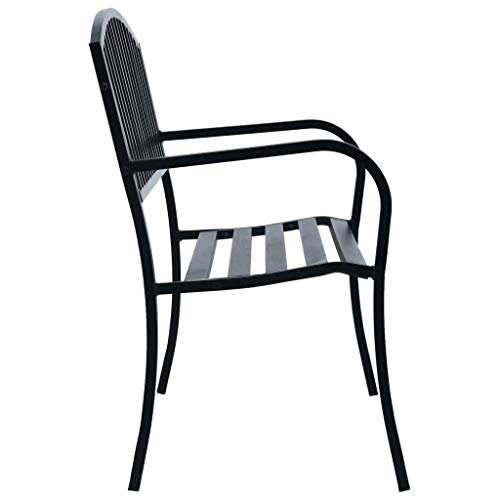 Banc de jardin 120cm en acier pour terrasse et balcon cosy - 4