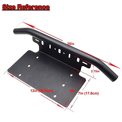 Dasen Front Bumper 6X12 Inch Universal License Plate Holder Mounting Bracket Compatible With Off-Road Led Light Pod Compatible With Most Atv Jeep Truck Pickup #TOP1