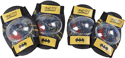 dc comics Kit de Protection Niveau 1 coudières genouillères Enfant Batman Homme Chauvesouris vélo sécurité Super-héros Noir Jaune Bébé – garçon