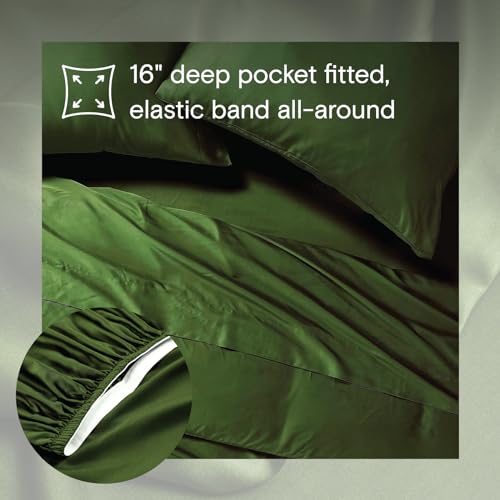 Sijo AiryWeight Tencel Sheet Set, 100% Lyocell Derived from Eucalyptus, Buttery Soft, Architectural Digest 2022 Best Cooling Sheets Winner - 2pc - 1 Pillowcase 1 Fitted (Forest, Twin)
