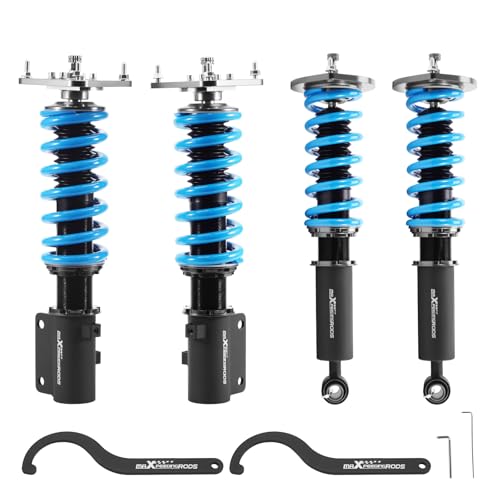 maXpeedingrods Coilover for Mazda RX-7 FC3S 1985-1992, 24 Levels Damper Adjustable Coilovers Suspension Kit Strut, Height Adjustable Shock Absorber Struts, T6 Upgraded Lowering Kits Blue
