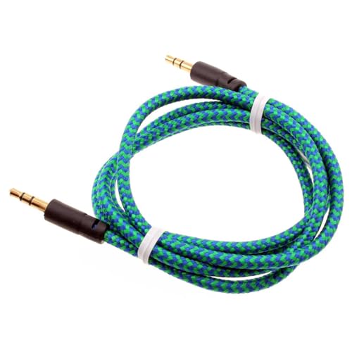 Cable auxiliar 3.5mm trenzado verde 1 m miniatura 1