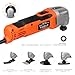 Yunirvana Oscillating Tool, 1.5A Oscillating Multi Tool with 3° Oscillation Angle, 12pvs Accessory: 3 Saw Blades, Semi-Circle Blade, Sanding Plate, 6 Sanding Papers for Cutting, Grinding, Sanding