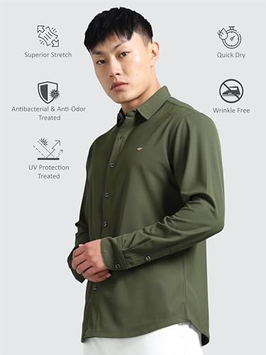 Image of STELLERS Men's Premium Full Sleeve Shirt | Feather Touch Feel| Regular Fit| Odour Resistant| Anti-Static| Wrinkle Free| Quick Dry | Stretchable| Lightweight| Sweat-Proof