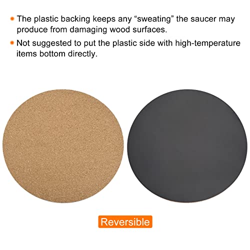 MECCANIXITY Cork Plant Mat 12 Inch Round Plastic Absorbent Waterproof Coaster Pad for Home Garden Pot - Image 5