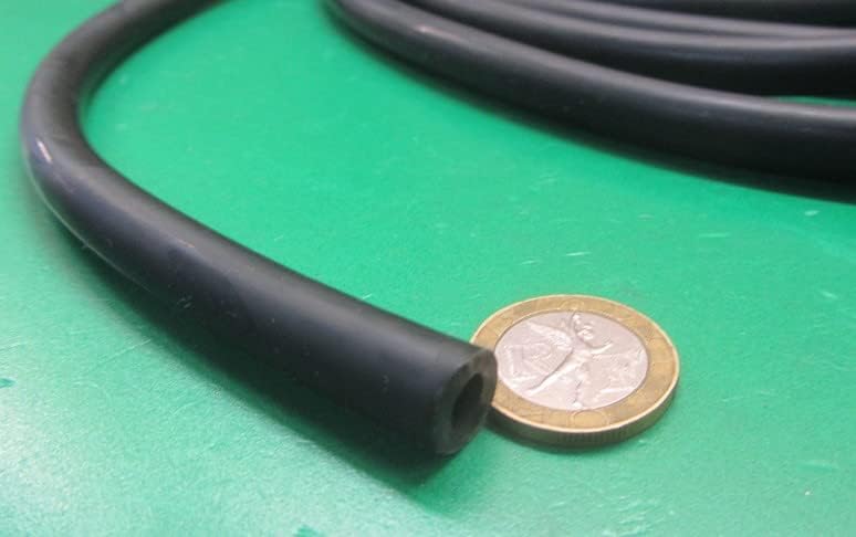 Latex Rubber Black Round Tubing 40A .437" (7/16") OD x .250" (1/4") ID x 10 Ft. Length 1 Roll