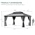 YITAHOME 12x16ft Hardtop Gazebo with Nettings and Curtains, Heavy Duty Double Roof Galvanized Steel Outdoor Combined of Vertical Stripes Roof for Patio, Backyard, Deck, Lawns, Gray