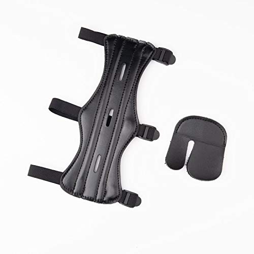 Lokheira Archery Archery Arm Guard, Leather Forearm Protector W/Bow Adjustable 3-Strap Buckles For Shooting Hunting Practice(Contain Finger Protector) #TOP25