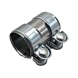 Auspuffschelle Edelstahl Rohrverbinder Ø 55 mm x 95 mm Auspuffschelle Rohrverbinder Doppelschelle Auspuff Schellen Klemmen Einsatz in Abgasanlagen von Gebäuden in der Automobilindustrie