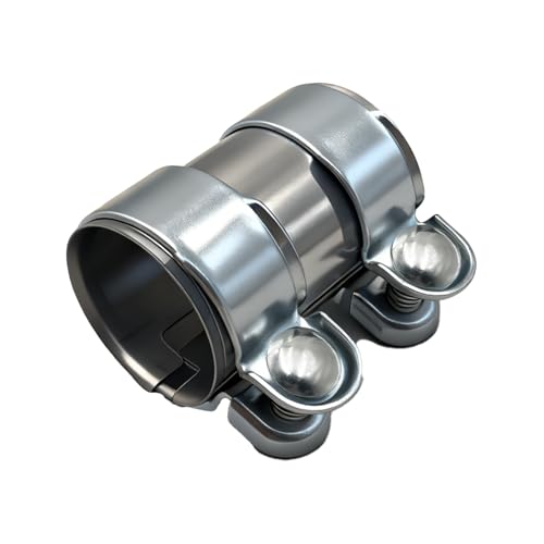 Auspuffschelle Edelstahl Rohrverbinder Ø 55 mm x 95 mm Auspuffschelle Rohrverbinder Doppelschelle Auspuff Schellen Klemmen Einsatz in Abgasanlagen von Gebäuden in der Automobilindustrie