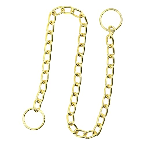 Image of 2-Pack Choke Dog Chain Collar Metal Slip Link Choker Puppy Collars XS | Gold+Silver, Metal, Plating, Waterproof, For Small Medium Large Dogs, Can use for traning, No adjustable, D2mm