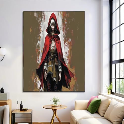 Cuadros decorativos de lienzo para salón con elegante diseño de capa roja (60x90 cm)