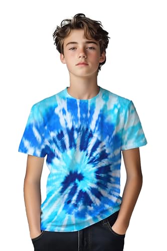 Image of Kids Tie Dye Shirt for Boys Girls Children Tie-Dye Hippes Tshirt Short Sleeve Tee Shirt for Todder