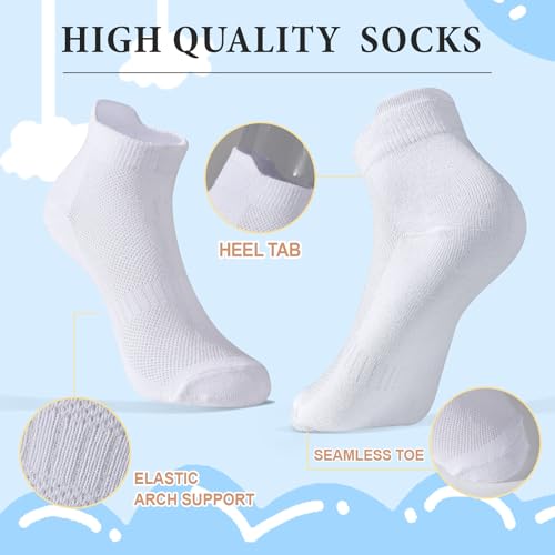 20 Pairs Ankle Athletic Running Socks Low Cut Sports Tab Socks for Boys and Girls3