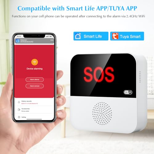 Télécommande multifonction WiFi eMylo avec alarme sonore et notification SOS smartphone