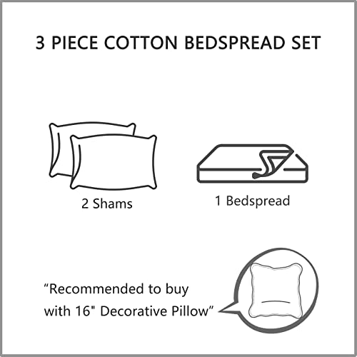 Chixin Oversized Cotton Bedspread King Size - Real Stitching - Luxury Quilted Bedding Cover For All Season, Reversible, Ultra Soft, Lightweight, 3 Piece, Grey #TOP4