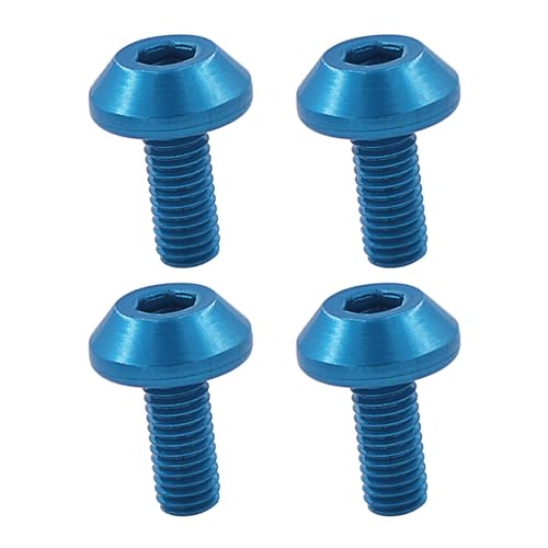 kowaku 4X Bike Water Bottle Cage Bolt, M5x12mm, Mountain Kettle Rack Screw, Bike Accessories Bike Screw, Kettle Holder Screw, Blue