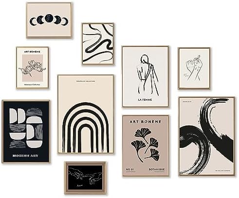 KBKBART Minimalist Boho Wall Art Prints, 10 PCs Abstract Neutral ...