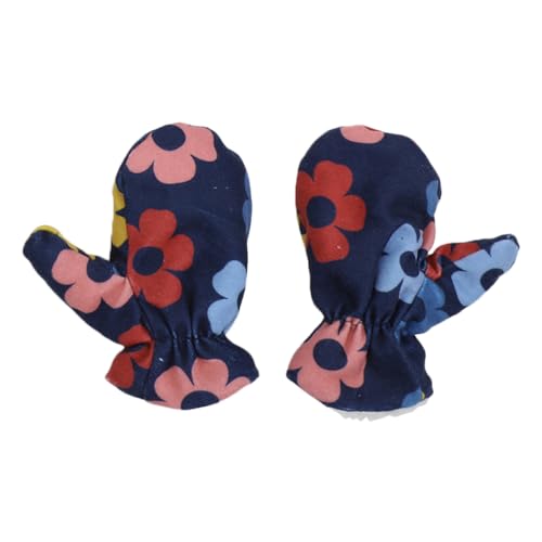 Little Me Fleece Lined Floral Infant/Toddler Pilot Cap and Mittens Set3
