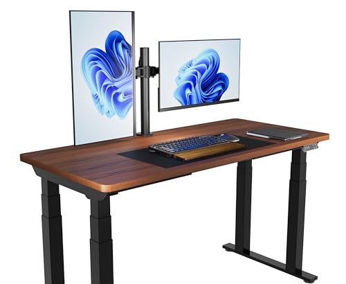 Image of amazon basics Dual Monitor Stand - Height-Adjustable Arm Mount, Steel (Self Installation)