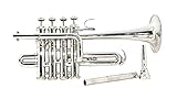 New Piccolo Trumpet Key Bb Free Hard Case & MouthPiece (crome)