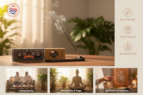 Image of Satya Smudge Incense Stick - Hand-Rolled Indian Masala Incense for Meditation, Yoga & Spiritual Cleansing Pack of 6 (Smudge Superhit)