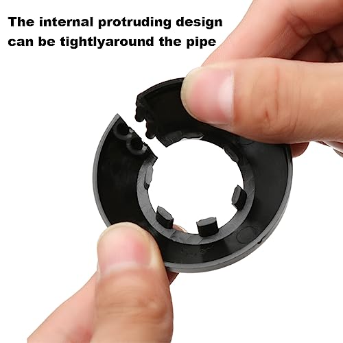 DDKY 8 Stück 16MM Heizungsrohr Rosette, Rosetten für Heizkörperrohre zur Abdeckung von Heizungsrohren am Boden Abdeckrosette für Heizkörper,Heizkörperrosetten für Verdeckung Heizung-Schwarz