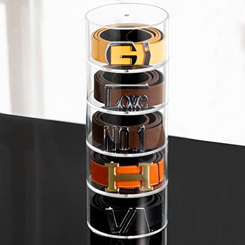 Image of MESAILUP Belt Rack Organizer 5 Layers Acrylic Display Case with Magnet Storage Holder for Accessories like Watches, Jewelry, Makeup, Bracelets, Rings, Craft Toy & Tie