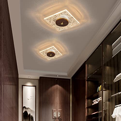 Applique murale LED bois massif luminaire tricolore balcon et allée - 5