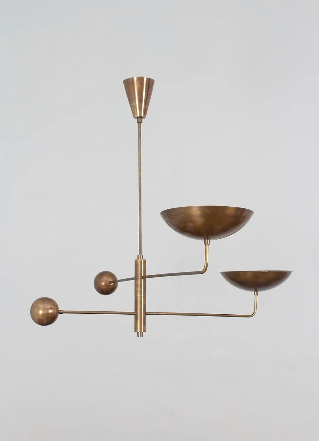 2 Light Curved Pendant Mid New Modern Raw Brass Chandelier Light Fixtures