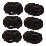 CALLARON 6 Piezas Moños Postizos Sintéticos para Niñas Clips Seguros con Sujeción Firme Pequeños Donut Buns Negro Marrón Accesorios y Naturales para Pelo de Bebés y Niñas Pequeñas