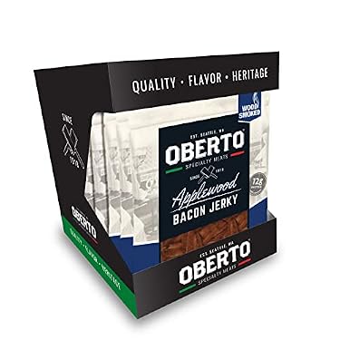 AMAZON - Oberto Specialty Meats Applewood Smoked Bacon Jerky, 2.25 Ounce (Pack of 8)