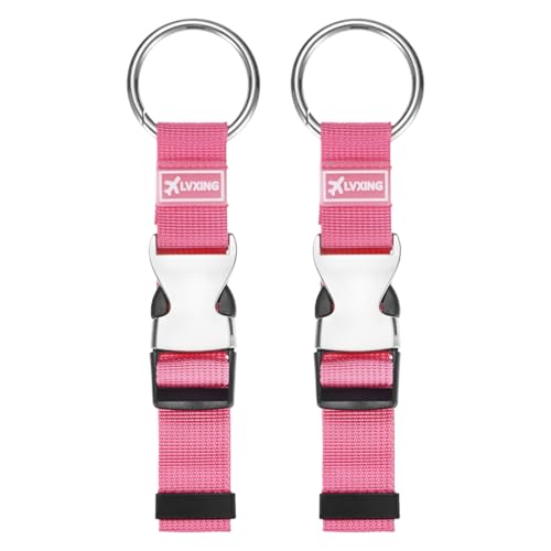 Image of M METERXITY 2-Pack Add A Bag Luggage Strap, Adjustable Suitcase Belt for Connecting Luggage /Backpack /Jacket, Carry Strap with Ring Buckle [Red]