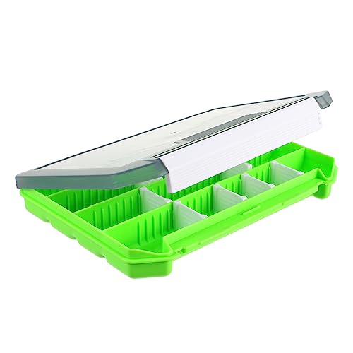 GRIRIW Plastic Multifunction Fishing with Dividers Capacity Organizer for Fishing Tools and Durable Material with Lid for Quick