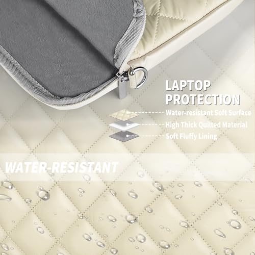 Puffy Quilted Laptop Sleeve with a Removable Shoulder Strap Compatible with MacBook Air/Pro, 13-13.3 inch Notebook, Compatible with MacBook Pro 14 inch M3 M2 M1 Chip 2023-20214