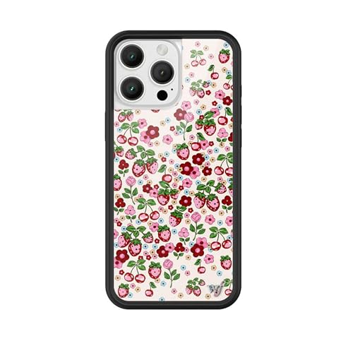 Image of Wildflower Cases - Compatible with iPhone 16 Pro Max | Protective Black Bumper, 6.5ft Drop Test Certified, Women Owned Small Business | Fruit Cherries Strawberry Floral Cute Trendy | Berry World