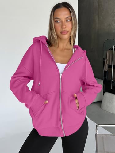 Image of Trendy Queen Womens Oversized Zip Up Hoodies Y2K Fall Sweatshirts 2026